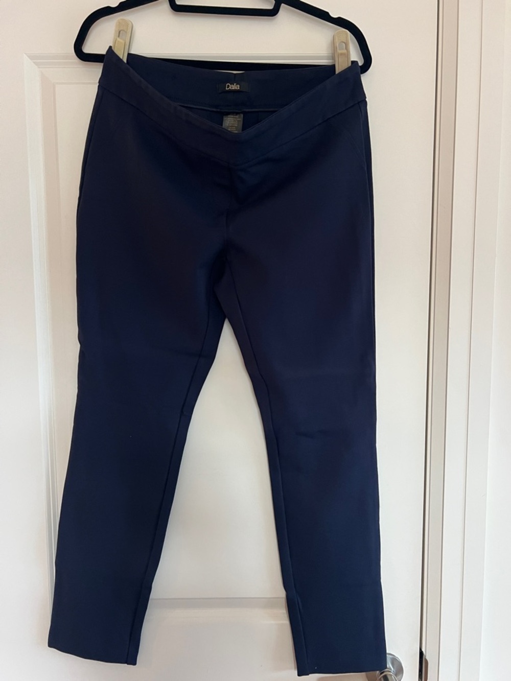 Dalia Navy Blue Women's Slim Ankle Pants